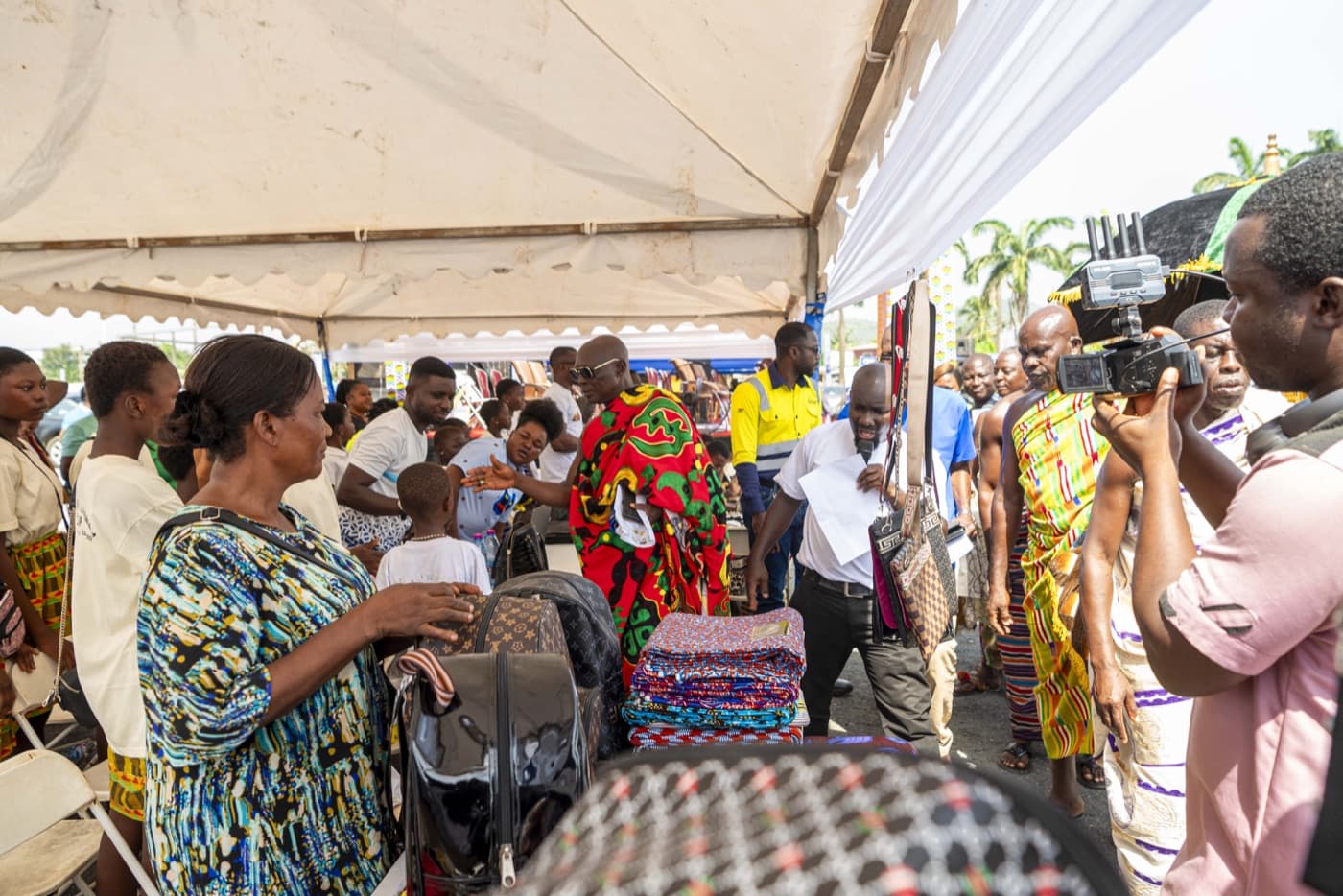 Dignitaries in traditional kente at the opening ceremony